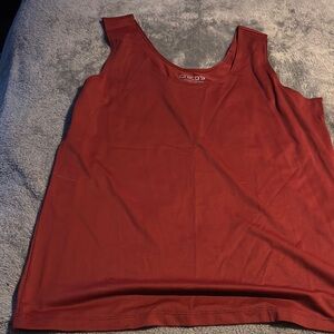 Chico's Brown Boxy Tank Top with Scoop Neckline